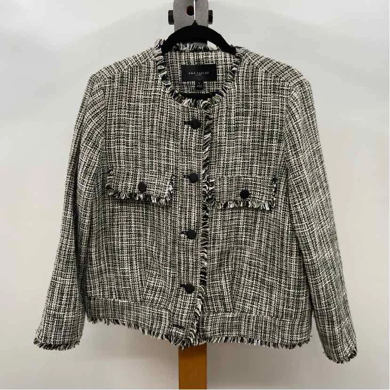 Ann Taylor Women's Size M Green Tweed Jacket