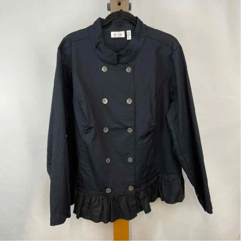 d & co Women's Size 2X Black Solid Jacket