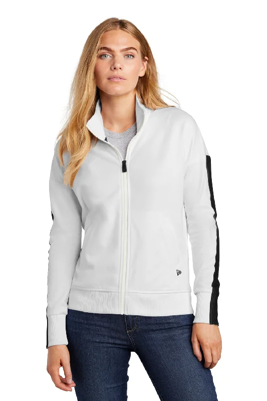 New Era Womens Full Zip Track Jacket - White/Black