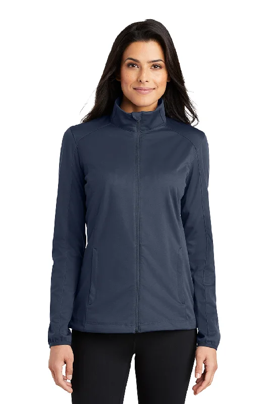 Port Authority Womens Active Wind & Water Resistant Full Zip Jacket - Dress Navy Blue