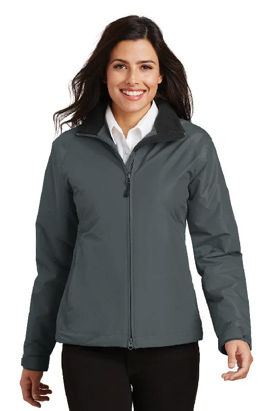 Port Authority Womens Challenger Wind & Water Resistant Full Zip Jacket - Steel Grey/True Black