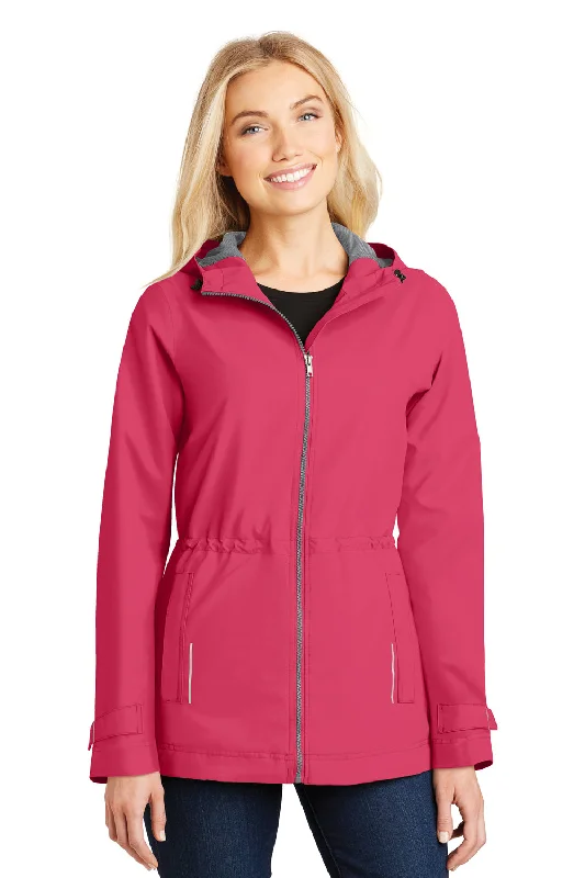 Port Authority Womens Northwest Slicker Waterproof Full Zip Hooded Jacket - Horizon Pink - Closeout