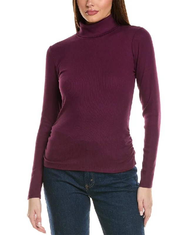 Michael Stars Beck Ruched Turtleneck T-Shirt