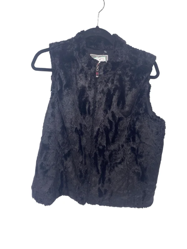 JM Collection Misses Size XL Petite Black Vest