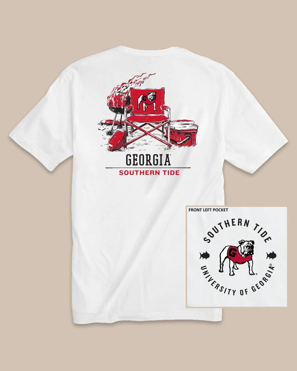 Southern Tide Georgia Bulldogs Gameday BBQ Tailgate T-Shirt