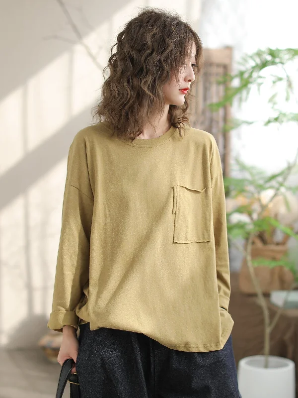 Women Spring Retro Minimalist Casual T-Shirt