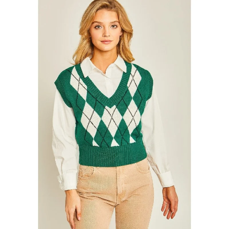 Argyle Print Sweater Vest