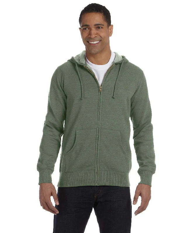 econscious EC5680 Men's Organic/Recycled Heathered Full-Zip Hooded Sweatshirt