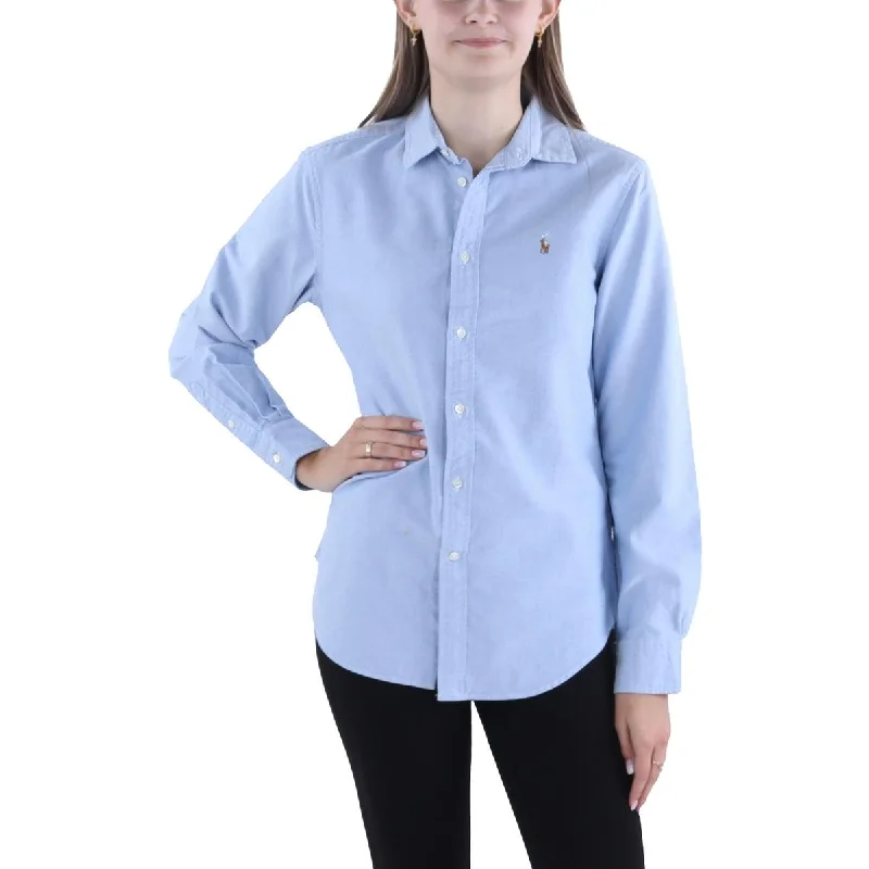 Polo Ralph Lauren Womens Cotton Collared Button-Down Top