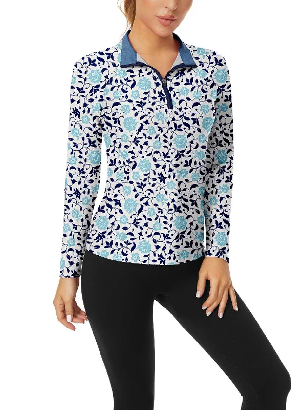 Colorful Villain V-Neck Long Sleeve Polo Shirt for Ladies