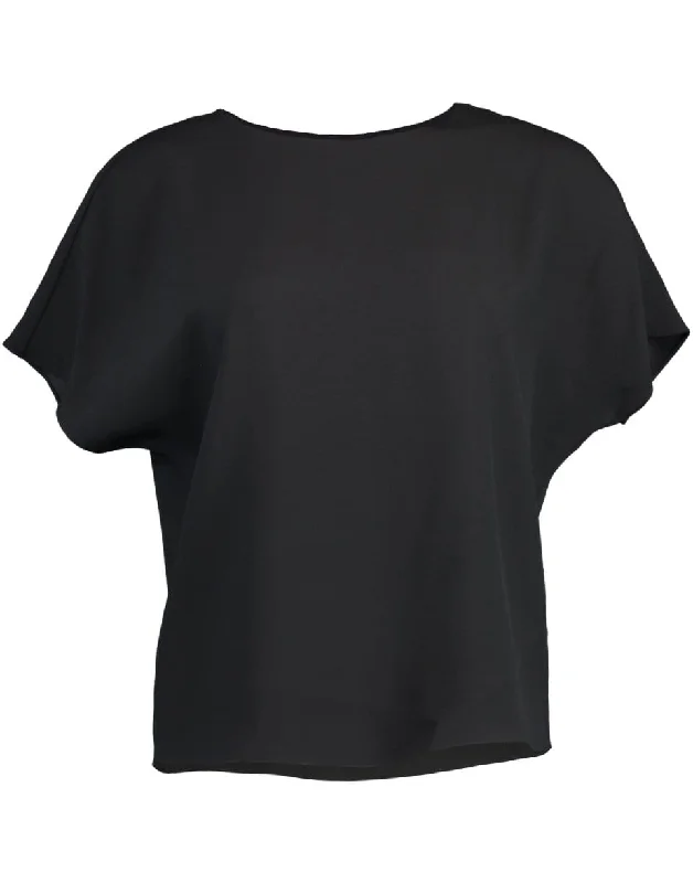 Black Short Sleeve Dolman Top