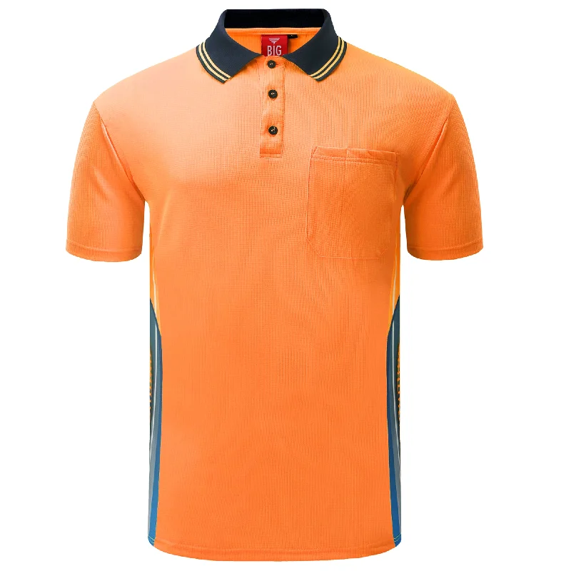 Big Bee Mens Hi Vis Polo Shirts, Tech-Vent