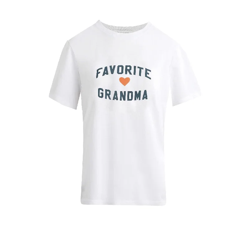 Favorite Daughter Womens Favorite Grandma Short Sleeve Tee Shirt White