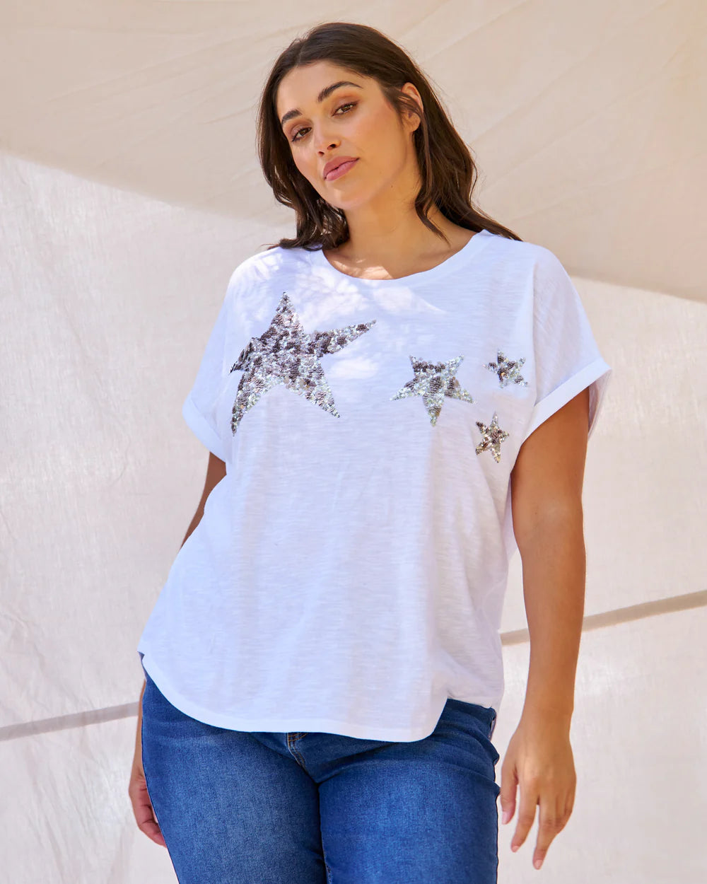 Hailey Short Sleeve Tee - Silver Star