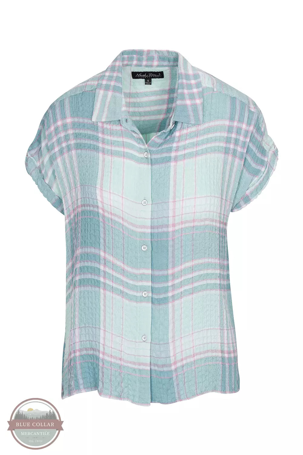 NRL5090 Crinkle Woven Short Sleeve Top