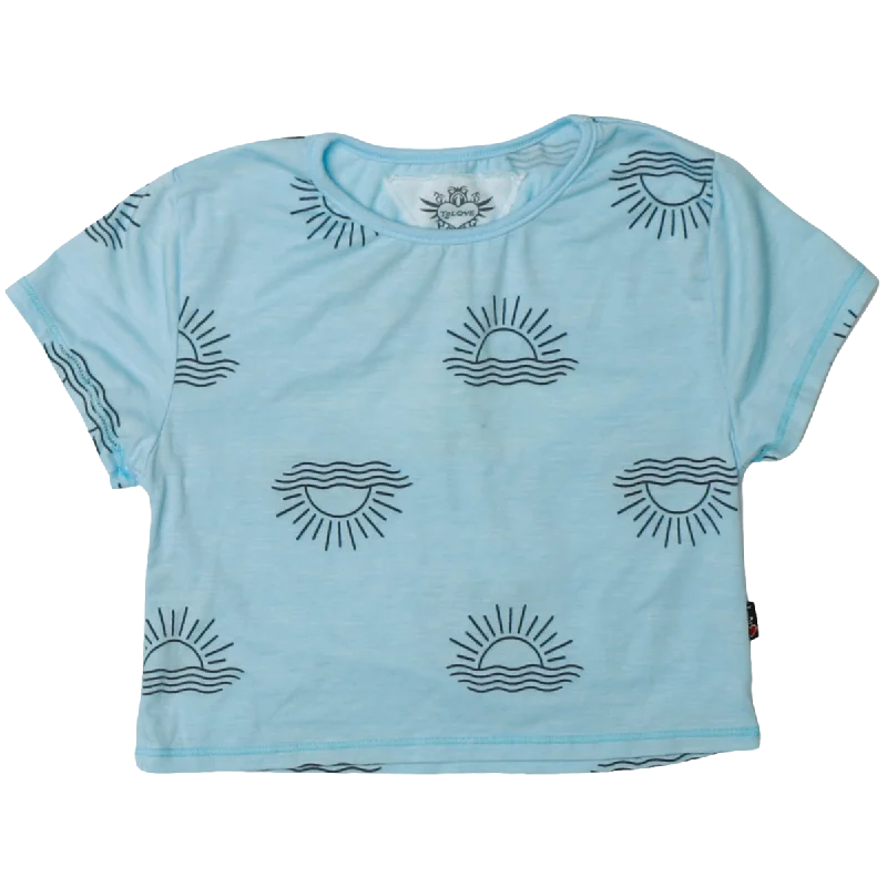 Powder Blue Sun Open Back Short Sleeve Tee