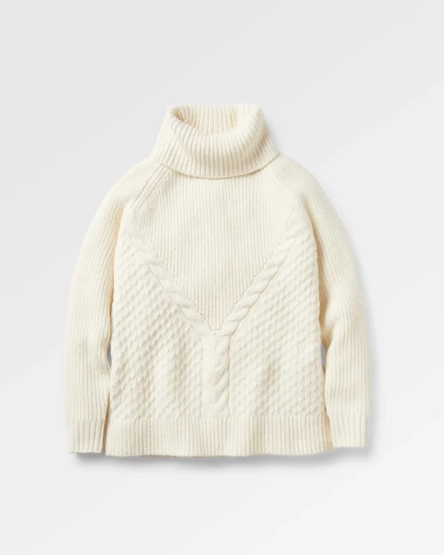 Snuggle Recycled Knitted Polo Neck - Off White