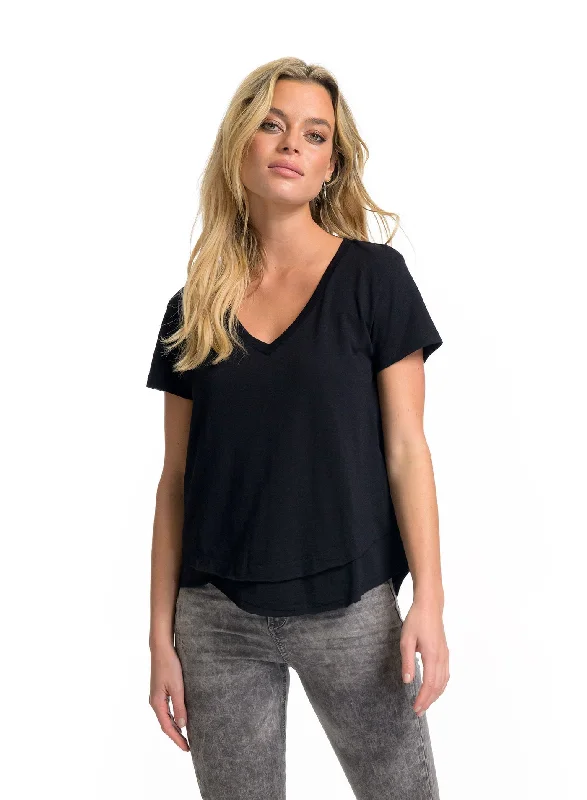 AVA V-NECK MOCK LAYER TEE