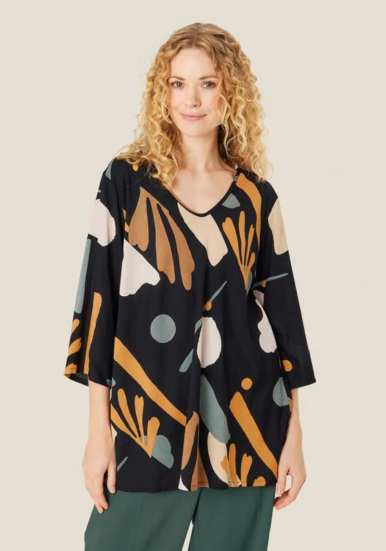 Masai Kata V-Neck Print Blouse, Butterscotch