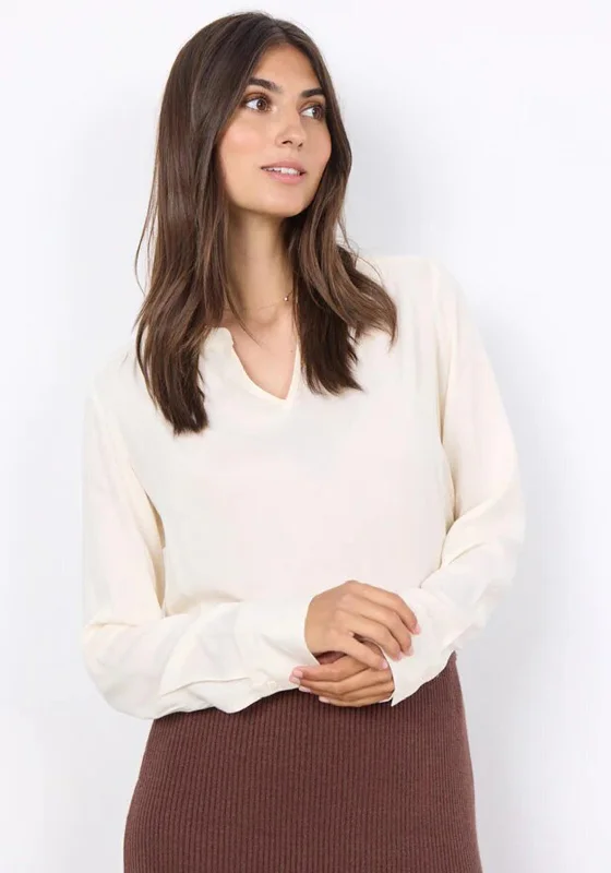 Soyaconcept Radia V-Neck Lightweight Blouse, Cream