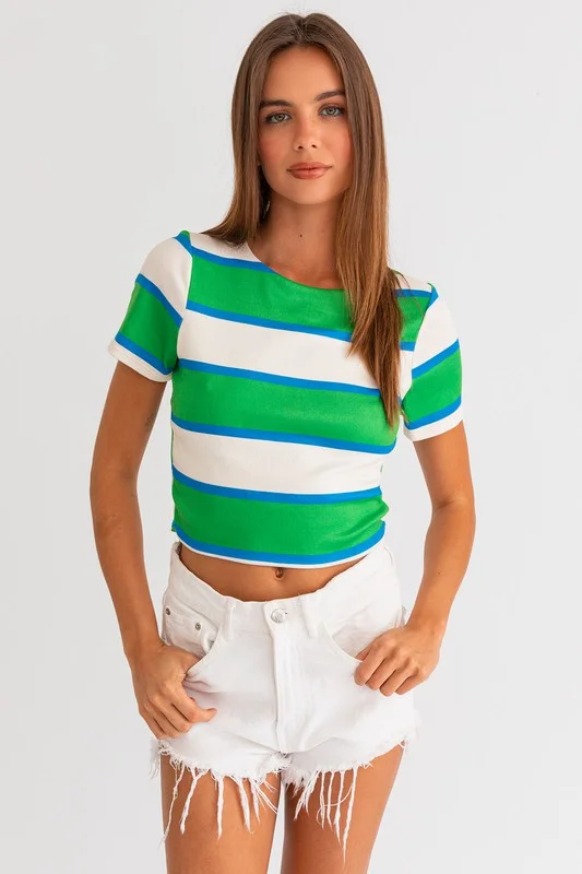 Kelly Green Short Sleeve Cropped Tee