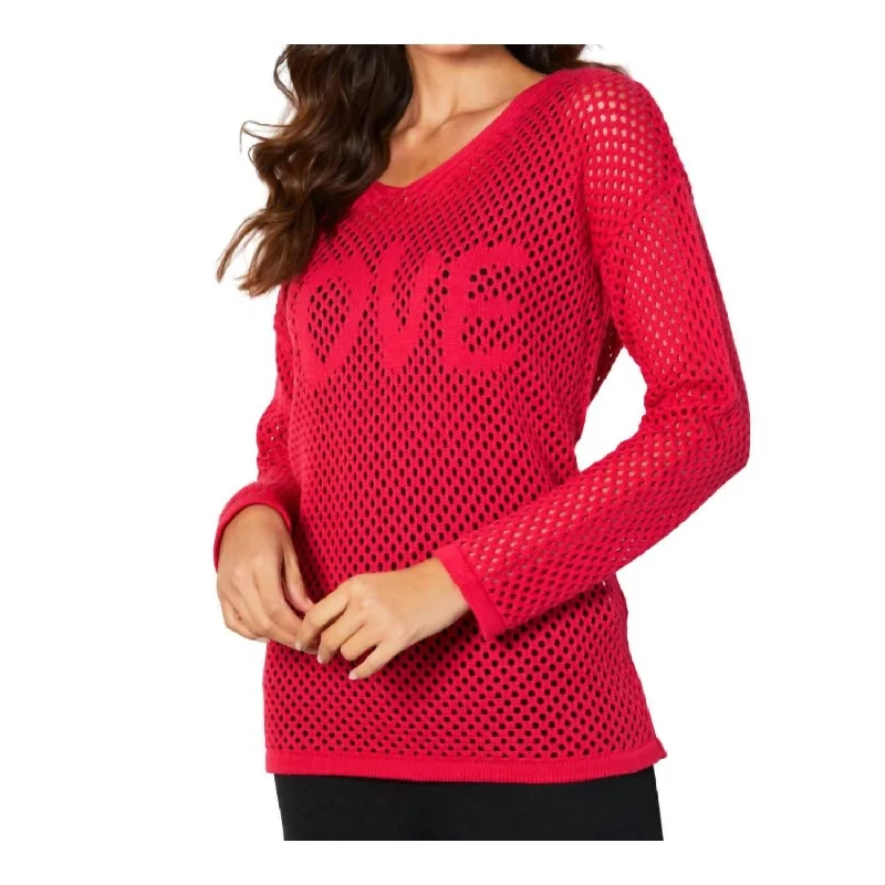 French Kyss - Love Crochet V-Neck Top